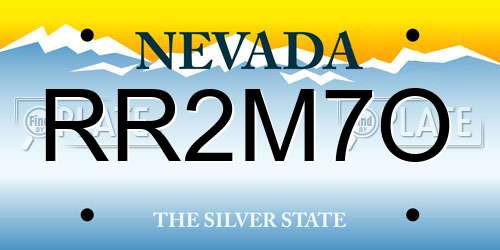 RR2M7O Nevada License Plate