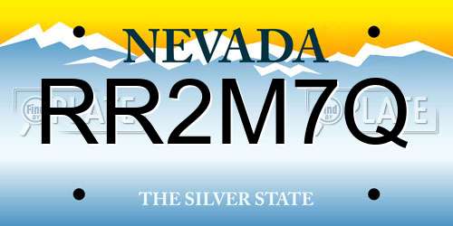 RR2M7Q Nevada License Plate