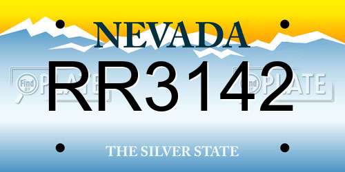 RR3142 Nevada License Plate