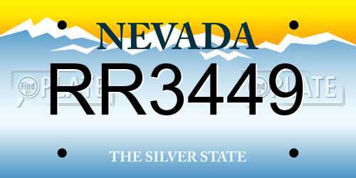 RR3449 Nevada License Plate