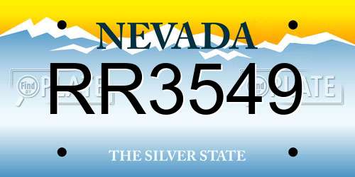RR3549 Nevada License Plate
