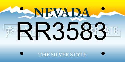 RR3583 Nevada License Plate