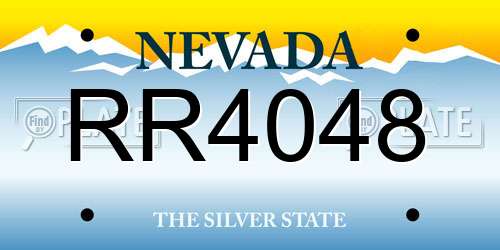 RR4048 Nevada License Plate