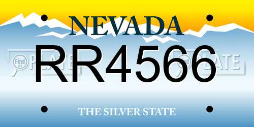 RR4566 Nevada License Plate