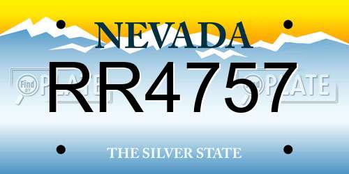 RR4757 Nevada License Plate