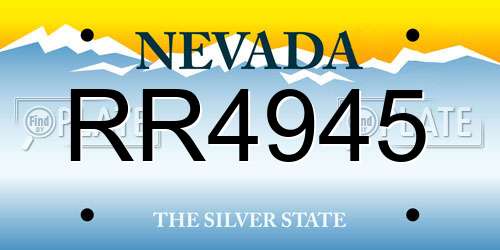 RR4945 Nevada License Plate