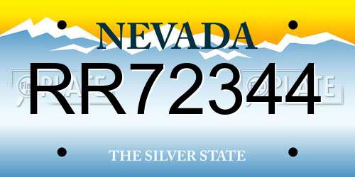 RR72344 Nevada License Plate