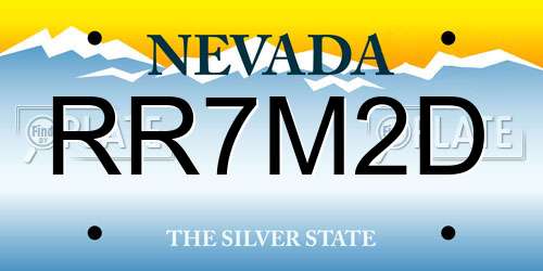 RR7M2D Nevada License Plate