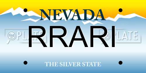 RRARI Nevada License Plate