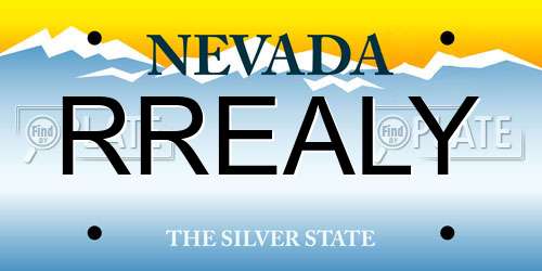 RREALY Nevada License Plate