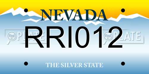 RRI012 Nevada License Plate