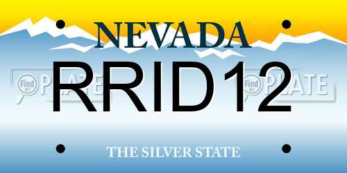 RRID12 Nevada License Plate