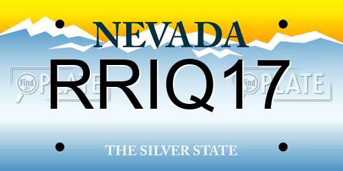 RRIQ17 Nevada License Plate