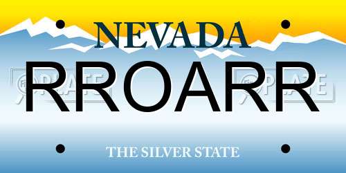 RROARR Nevada License Plate