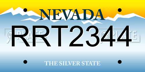 RRT2344 Nevada License Plate