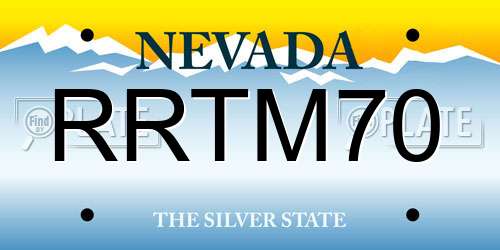 RRTM70 Nevada License Plate