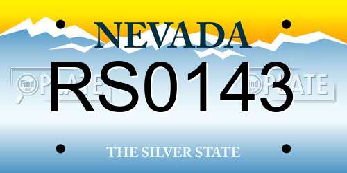 RS0143 Nevada License Plate