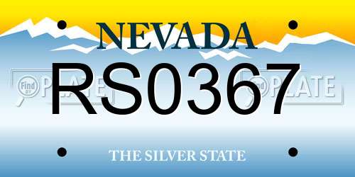 RS0367 Nevada License Plate