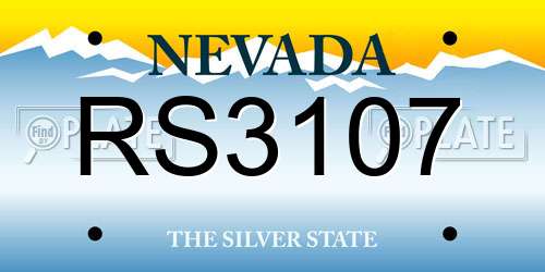 RS3107 Nevada License Plate