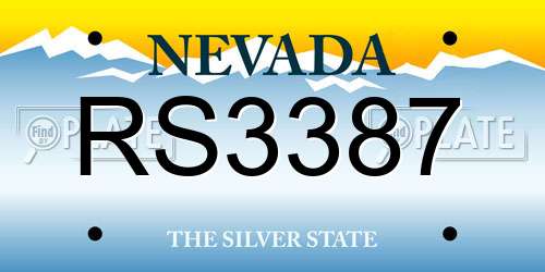 RS3387 Nevada License Plate