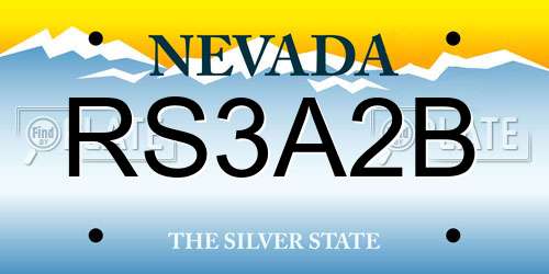 RS3A2B Nevada License Plate