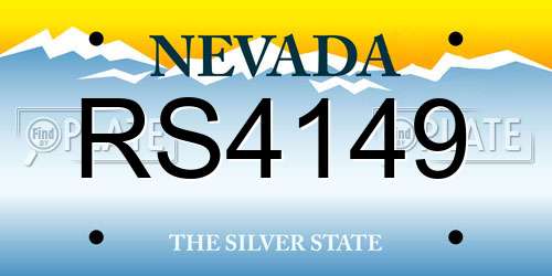 RS4149 Nevada License Plate