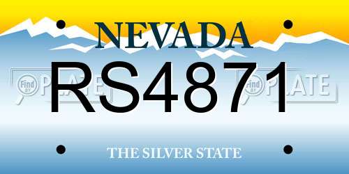 RS4871 Nevada License Plate