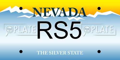 RS5 Nevada License Plate