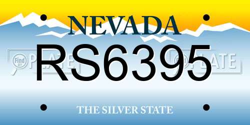 RS6395 Nevada License Plate