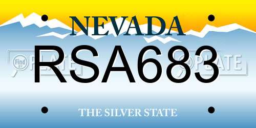 RSA683 Nevada License Plate