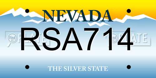 RSA714 Nevada License Plate