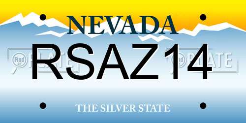 RSAZ14 Nevada License Plate