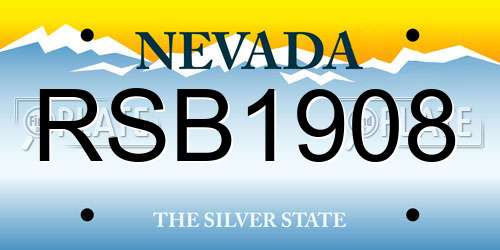 RSB1908 Nevada License Plate