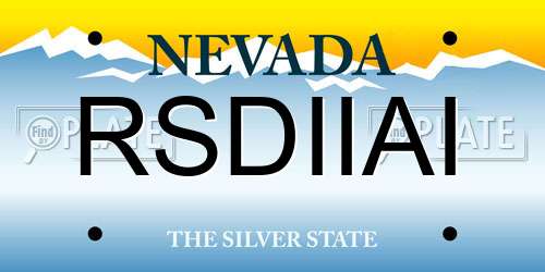 RSDIIAI Nevada License Plate