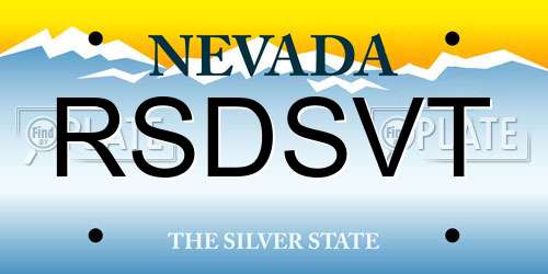 RSDSVT Nevada License Plate