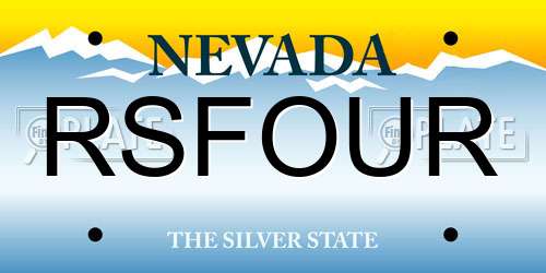 RSFOUR Nevada License Plate