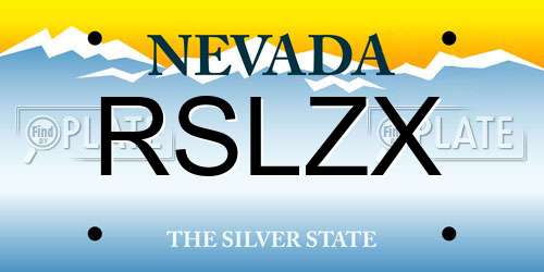 RSLZX Nevada License Plate
