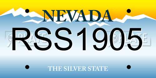 RSS1905 Nevada License Plate