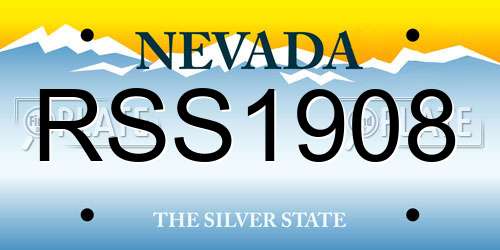 RSS1908 Nevada License Plate