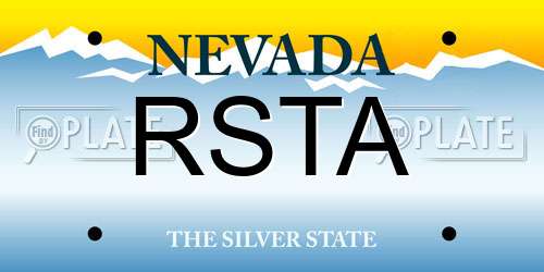 RSTA Nevada License Plate