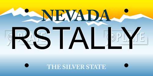 RSTALLY Nevada License Plate