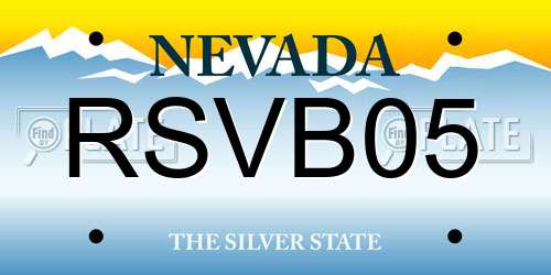 RSVB05 Nevada License Plate