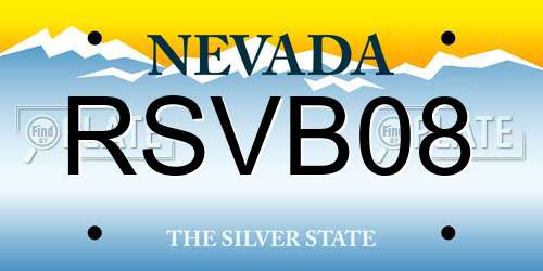 RSVB08 Nevada License Plate