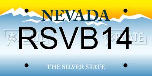 RSVB14 Nevada License Plate