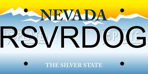 RSVRDOG Nevada License Plate