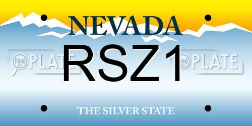 RSZ1 Nevada License Plate