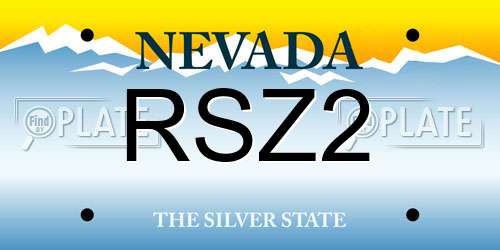 RSZ2 Nevada License Plate