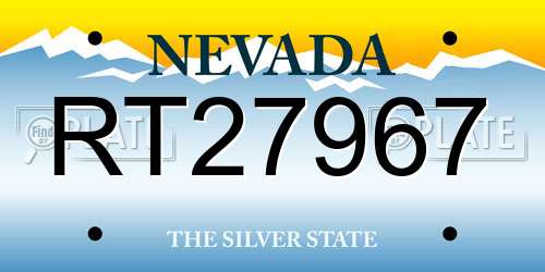 RT27967 Nevada License Plate