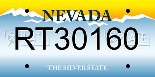 RT30160 Nevada License Plate