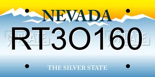 RT3O160 Nevada License Plate